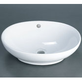 Oval Ceramic Vessel Sink with Overflow in White