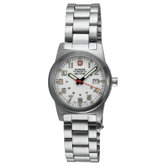 Classic Field Military Ladies Wrist Watch with White Dial and Bracelet