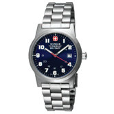 Classic Field Watch with Blue Dial and Bracelet