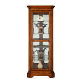 Rustic Oak Corner Curio Cabinet