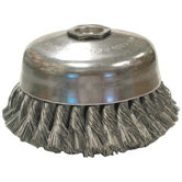 Knot Wire Cup Brushes-Single Row-US Series - us4 .014x4"x1-1/4" cup brush carbon sing