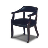 Banker's Mid-Back Leather Executive Chair with Casters