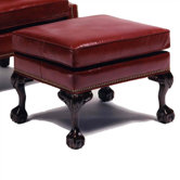 Ball in Claw Leather Ottoman