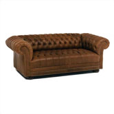 Chesterfield Leather Loveseat