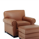Jordan Leather Chair and Ottoman