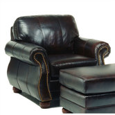 Easton Leather Chair and Ottoman