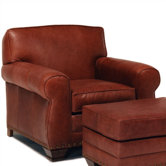 Hampton Leather Chair and Ottoman