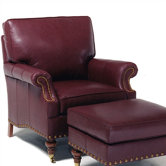 Lincoln Leather Chair and Ottoman