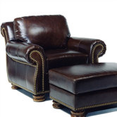 Hilton Leather Chair and Ottoman