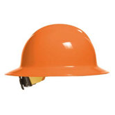 Orange Classic Model C33 Full Brim Hardhat WIth 6 Point Ratchet Suspension