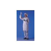 White Lab Coat With Serged Seams Collar And Front Snap Closure Size Large