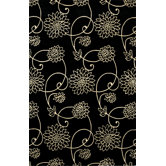 Emerald Black/White Flora Rug