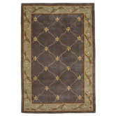 Ruby Grey Blue Fleur-De-Lis Rug