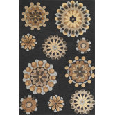 Milan Charcoal Retro Flora Rug