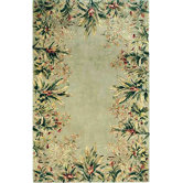 Emerald Sage Tropical Border Rug