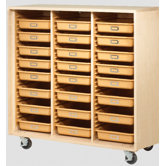 Mobile Tote Tray Storage Cabinet