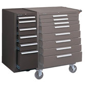 Hang-On Cabinets - 00664 6-drawer hang-on cabinet brown