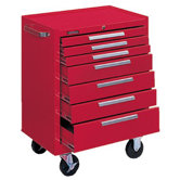 Industrial Series Roller Cabinets - 10146 roller cabinet 7 drawer smooth red