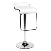 Furgus Adjustable Bar Stool in White