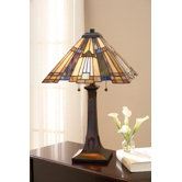 Inglenook Tiffany  Table Lamp in Valiant Bronze