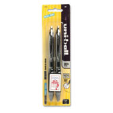 Gel Pen, Retractable, Refillable, Needle Point, 2/PK, Black