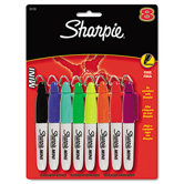 Mini Permanent Markers, Fine Point, Assorted, 8/Set