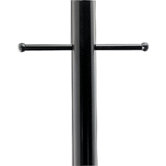 7' Black Aluminum Lantern Post with Ladder Rest