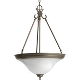 Alabaster 3 Light Foyer Inverted Pendant