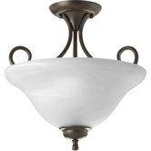 Alabaster 2 Light Semi Flush Mount