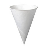Bare Treated Paper Cone Water Cups in White