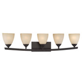 Charles Five Light Bath Lamp in Sable Bronze