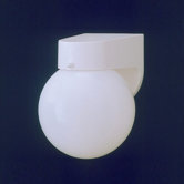 Plastic Outdoor Globe Wall Sconce in White