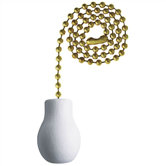 White Wood Knob Ceiling Fan Pull Chain