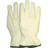2X White Grain Goatskin Unlined Gunn Cut Drivers Gloves With Keystone Thumb And Bound Hem