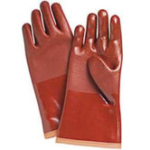 Large Red Bemac Polarflex2&reg; Liquid Proof PVC/NBR Polartec&reg; Lined Cold Weather Gloves With 12" Gauntlet Cuff And Rough Grip