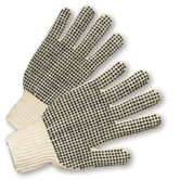 Men's Cotton And Polyester String Knit Gloves With PVC Dots On One Side