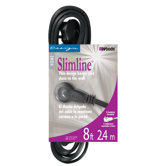156" Black Slimline Flat Plug Extension Cord