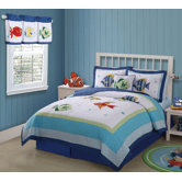 Colorful Sea Full / Queen Quilt with 2 Shams