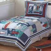 Surfing USA Twin Quilt with Pillow Sham