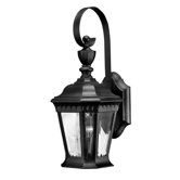 Camelot Wall Lantern with Scroll in Black