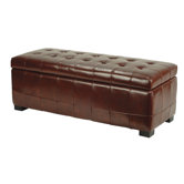 Manhattan Leather Entryway Storage Ottoman