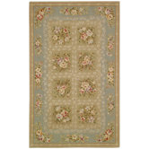 French Tapis Sand/Green Rug
