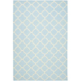 Dhurries Light Blue/Ivory Checked Rug
