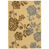 Courtyard Natural Brown / Blue Rug