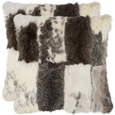 Angora Rabbit Fur Decorative Pillow (Set of 2)