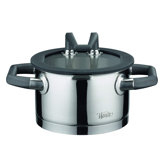 Fleischtopf "Black Pearl" aus Edelstahl in Silber mit Deckel