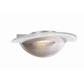 Helius  Wall Sconce with Center Frosted Ring Glass in Brushed Steel