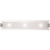 Vanity Light with Frosted Glass in Brushed Steel