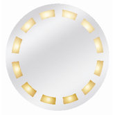 Reflections Twelve Light Round Illuminated Mirror with Moulded Frosted Glass