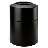 45 Gallon Round Waste Container in Black